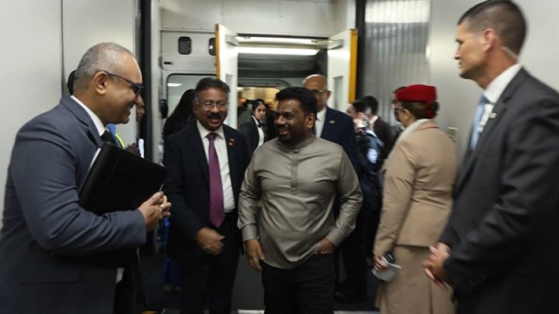 President Dissanayaka Arrives in New York for UNGA