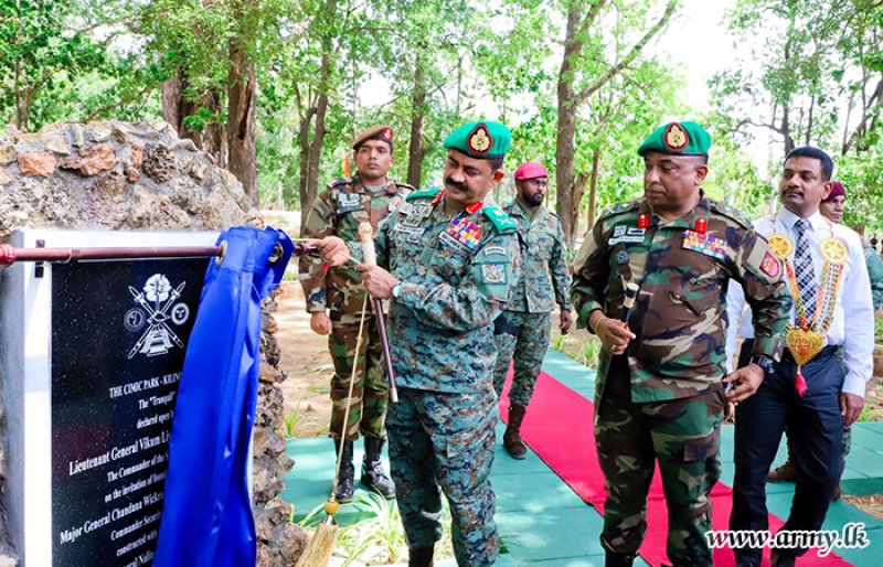 Army Chief Inaugurates CIMIC Park in Kilinochchi