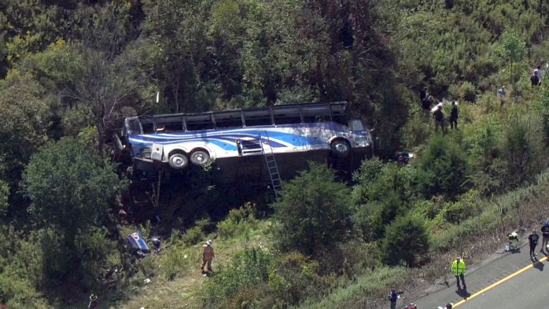 Two dead, 40 injured in rollover crash of bus  in New york 
