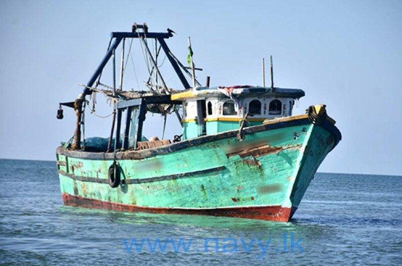 Navy seizes an Indian fishing boat poaching in SL waters