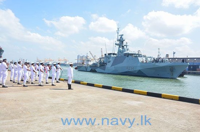 HMS SPEY of the Royal Navy arrived at the port of Colombo