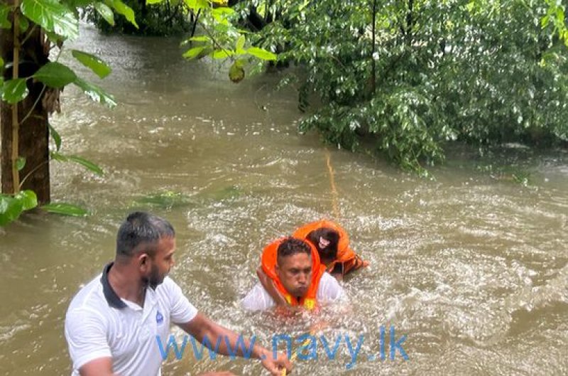 Navy's swift action saves family  from flood in Mundalam