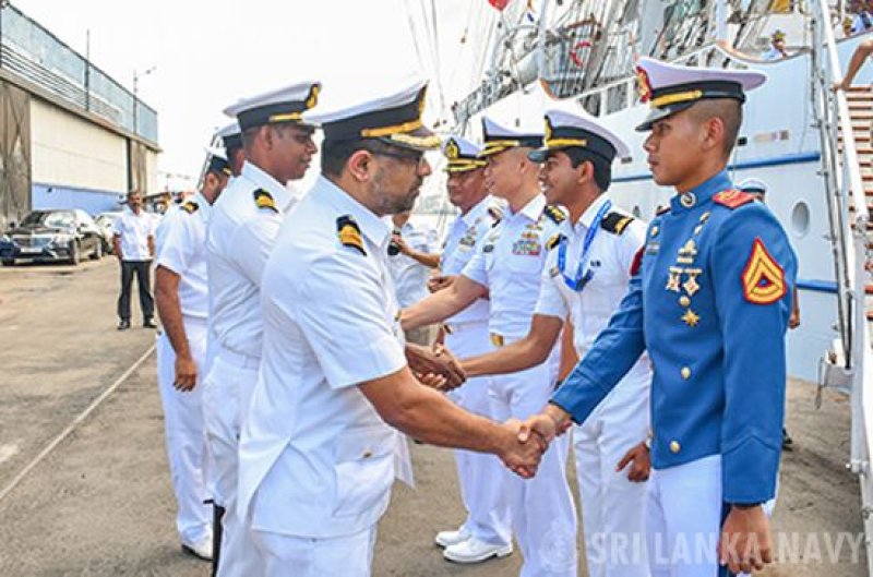Indonesian Navy Sailing ship  makes port call in Colombo