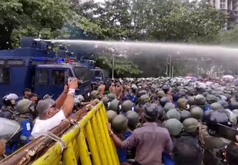 Tear gas fired to disperse teacher-principal protest