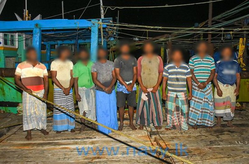 Navy takes hold of 2 poaching trawlers in Sri Lankan waters