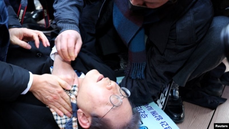 South Korea opposition leader stabbed in Busan