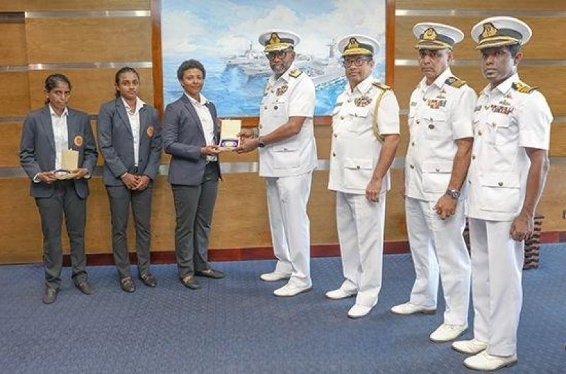 Navy Commander felicitates Asia Cup heroines from the Navy