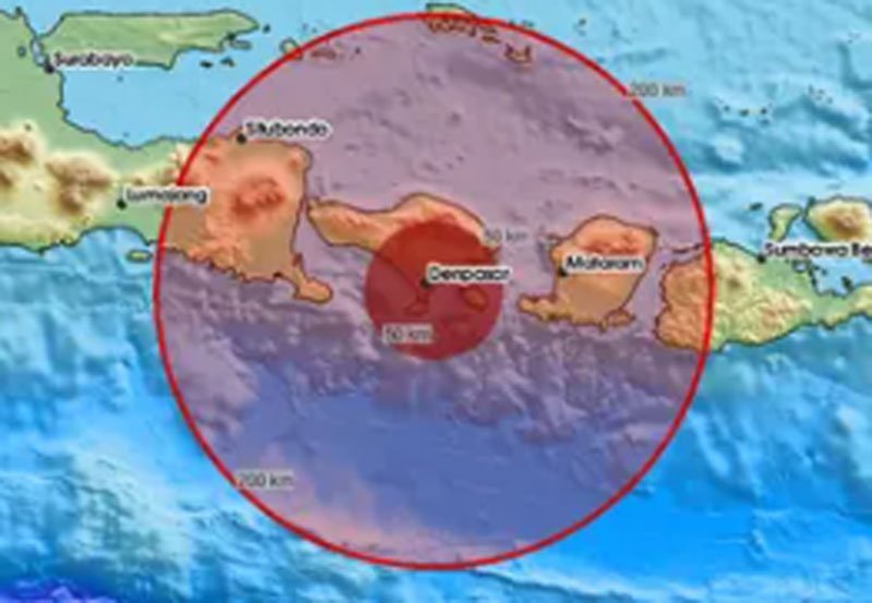 Earthquake of magnitude 7.0 strikes Bali Sea, Indonesia
