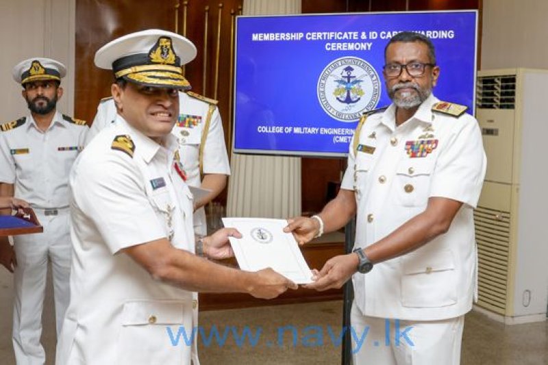 CMETSL Navy members receive membership cards &amp; certificates