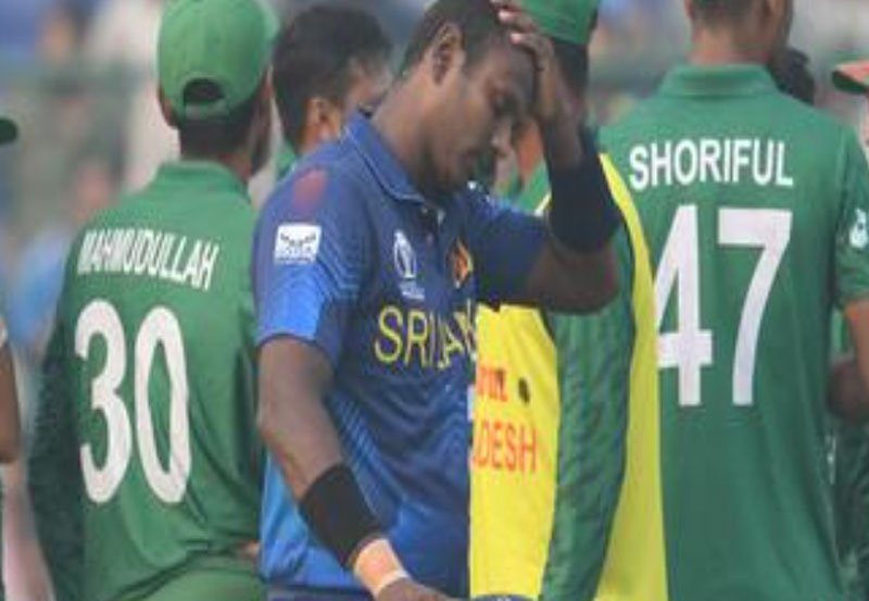  Mathews timed out against Bangladesh, becomes first player