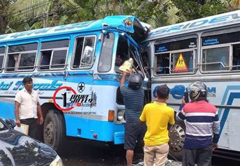 Head-on collision two buses injures nearly 50