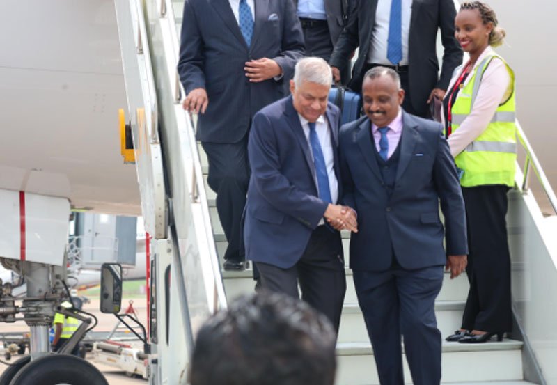 President Wickremesinghe arrives in Uganda