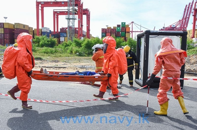 Navy&rsquo;s CBRN Unit conducts joint exercise at port of Colombo