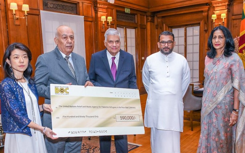 SL Gaza Fund : US$ 590,000 handed over to Palestinian Govt