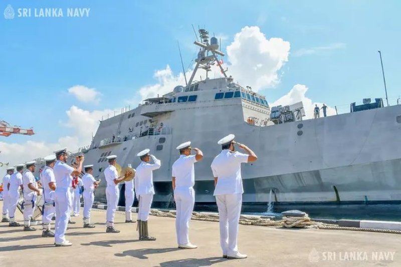 US warship USS Tulsa arrives at Colombo Port