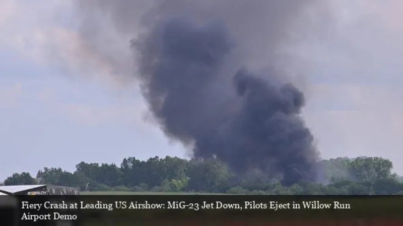 Fiery Crash at Leading US Airshow: MiG-23 Jet Down