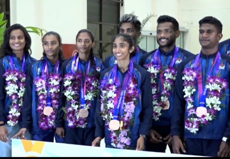 Asian Games Sri Lankan champs return home