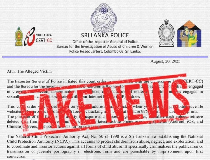 Police warn public against fake letter circulating online 