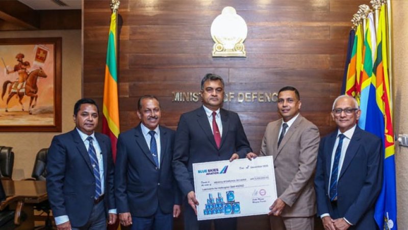 Blue Skies Aviation donates Rs. 5 million in lubricants