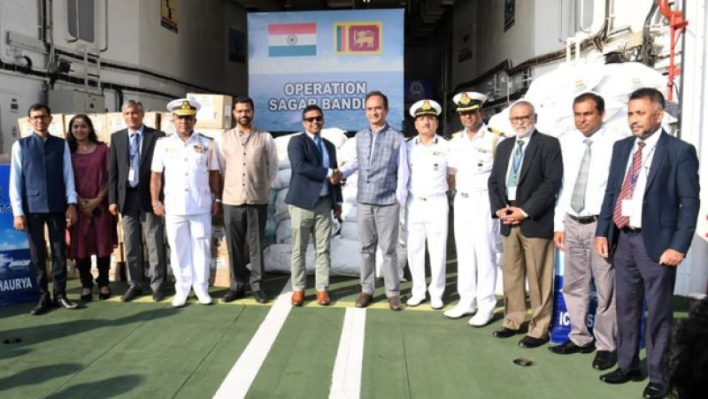 Indian aid ship arrives in Colombo carrying relief cyclone