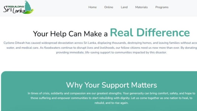 Government launches online portal for &lsquo;Rebuilding Sri Lanka&rsquo;