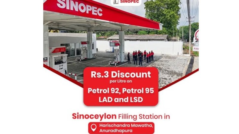 Sinopec offers Rs. 3 discount on all fuel types in A'pura
