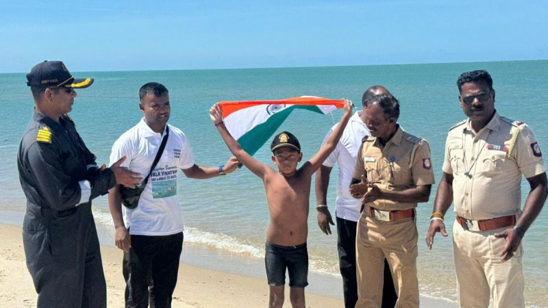 7-year-old sets world record crossing SL - India waters