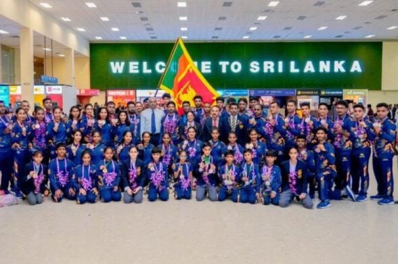 Sri Lanka's national karate team returned home