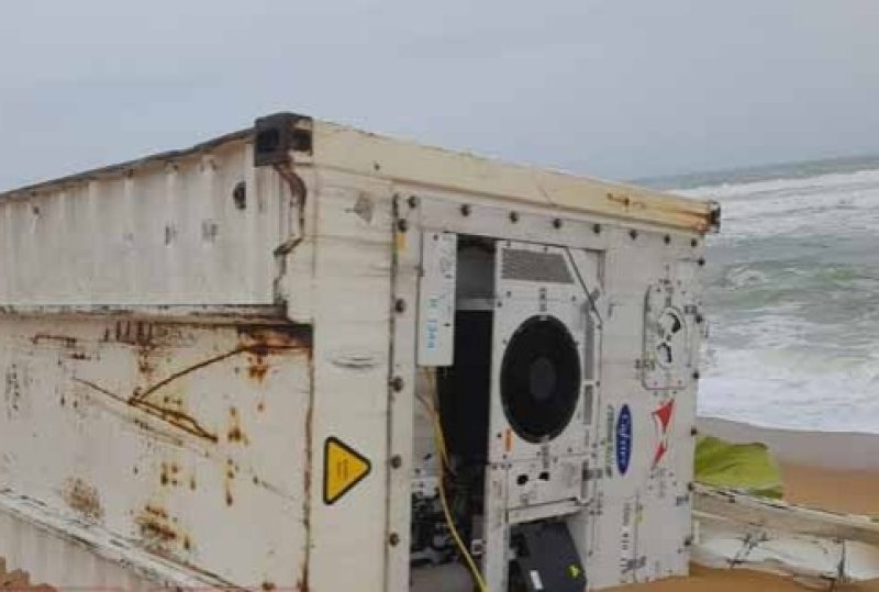 Another cargo container found on Sri Lanka beach