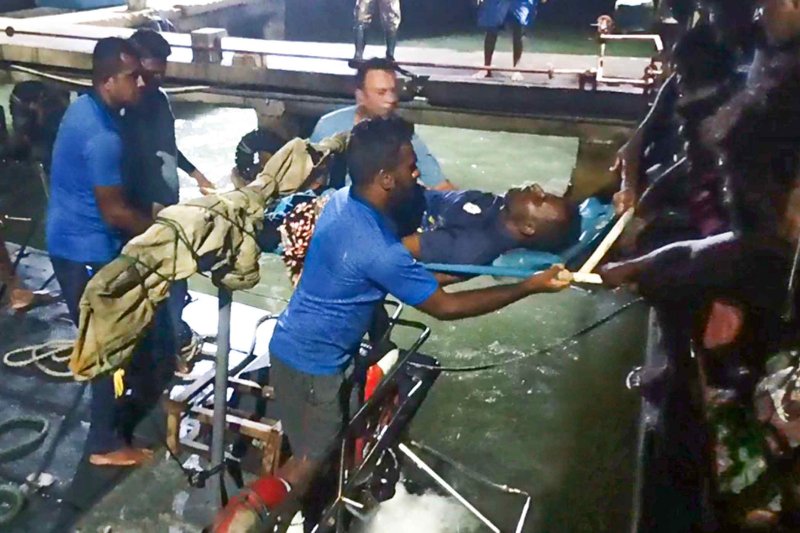 Navy comes to rescue of pilot fallen overboard off Colombo 