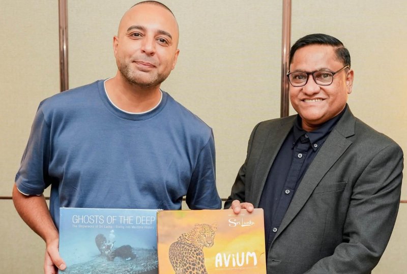Minister Vijitha Herath meets singer Arash 