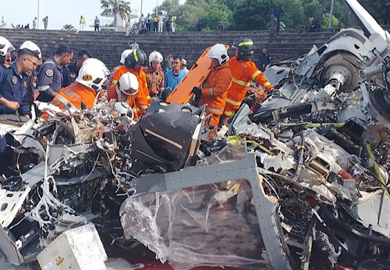 Ten dead as helicopters crash during rehearsal in Malaysia