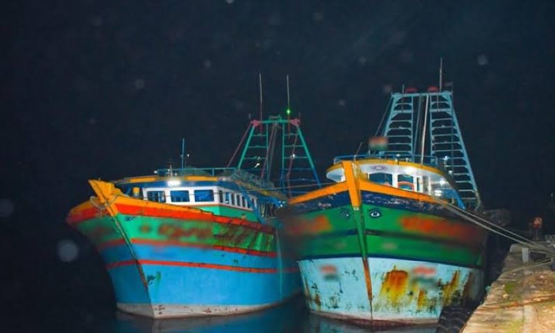 Four Indian fishing boats poaching in SL waters seized