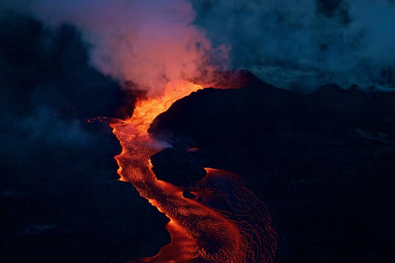 Kilauea one of the most active volcanoes in the world erupts