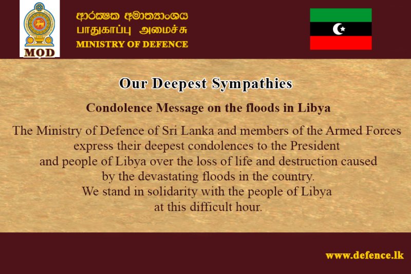 Condolence Message on the floods in Libya