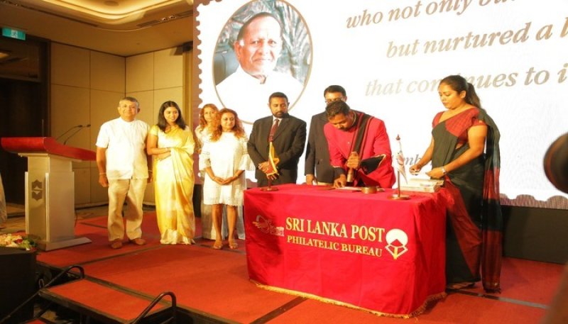 Commemorative stamp issued for Mr. Victor Hettgoda