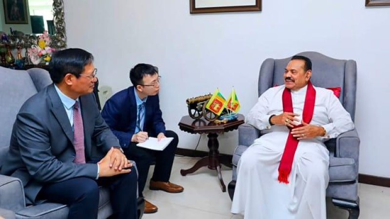 Chinese Ambassador Wei meets Mahinda in Colombo