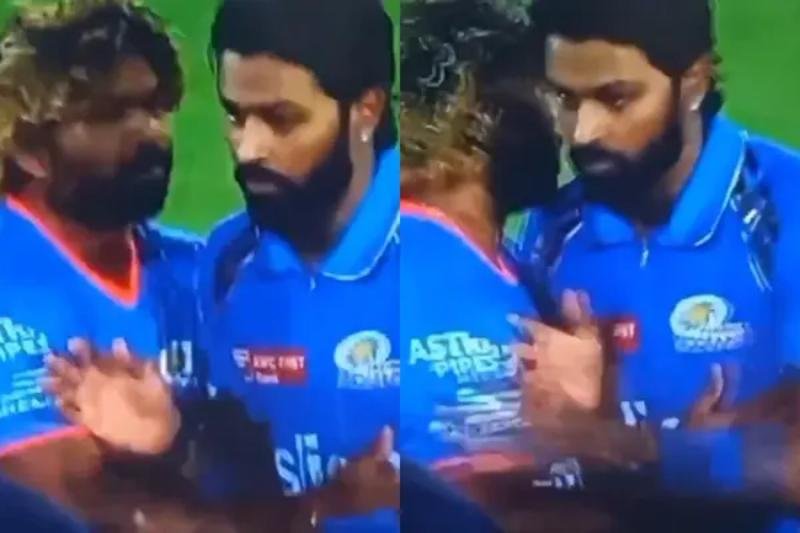 Pandya pushes Lasith Malinga away after SRH defeat