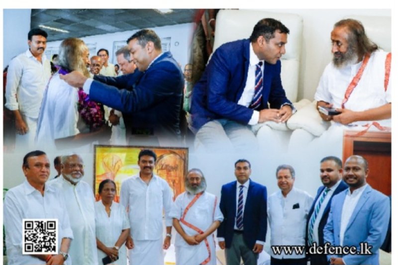 Spiritual Leader Gurudev Sri Sri Ravi Shankar arrived in SL