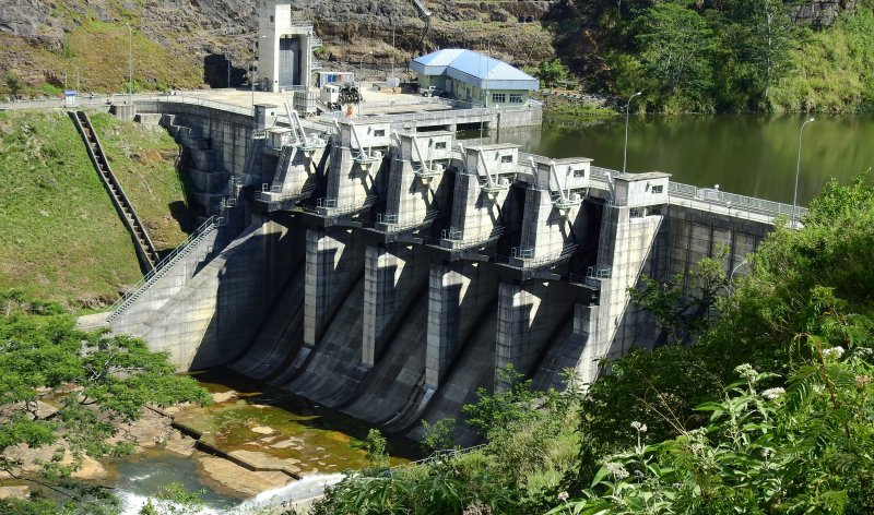 One spill gate of the Upper Kotmale Reservoir remains open 