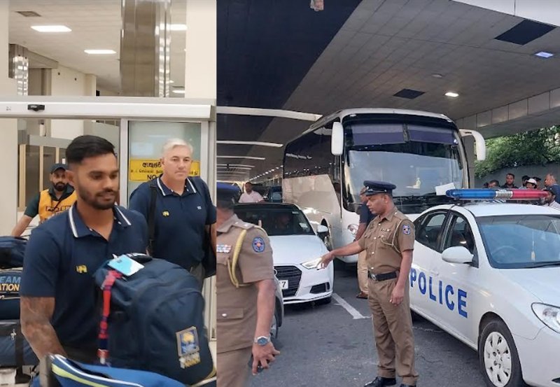 SL Cricket team returns amidst tight security