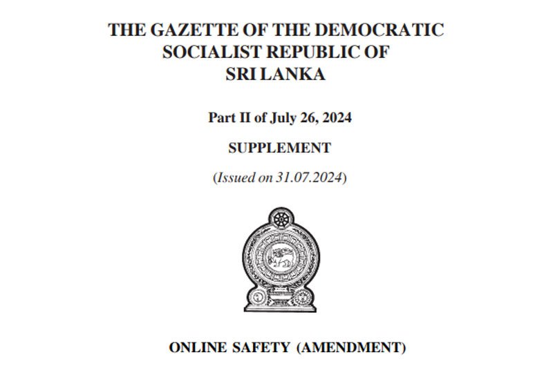 Sri Lanka's Online Safety Bill published