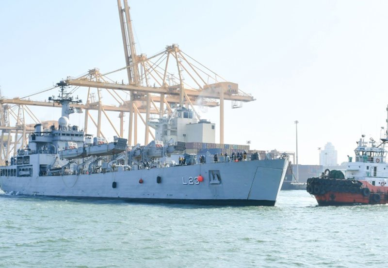 INS GHARIAL departs island
