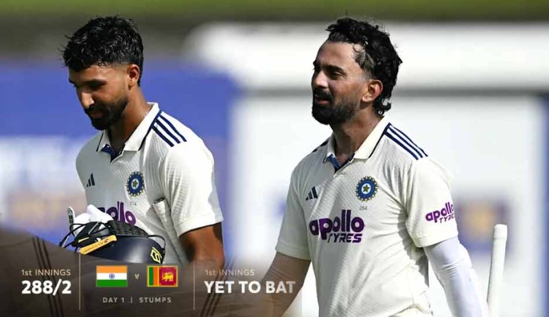 Padikkal, Rahul give India a confident start in Galle