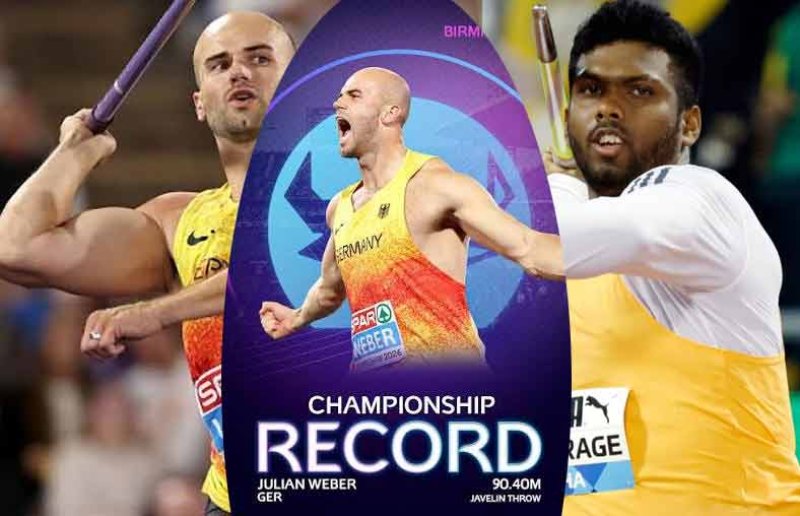 Weber hits 90.40m, but Sri Lanka&rsquo;s pathirage still leads  