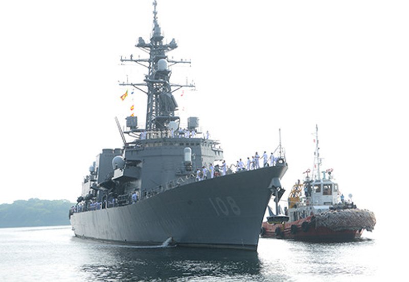 Japan's destroyer AKEBONO arrives at Trincomalee Harbor