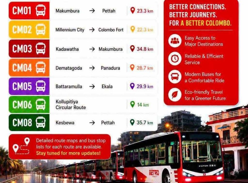 Lanka Metro Transit launches 7 new bus routes