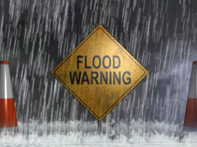 Flood warning issued for low lying areas 