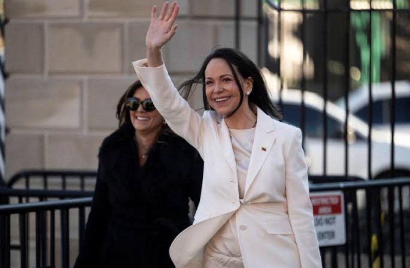Venezuelan Nobel Peace winner presents her medal to Trump