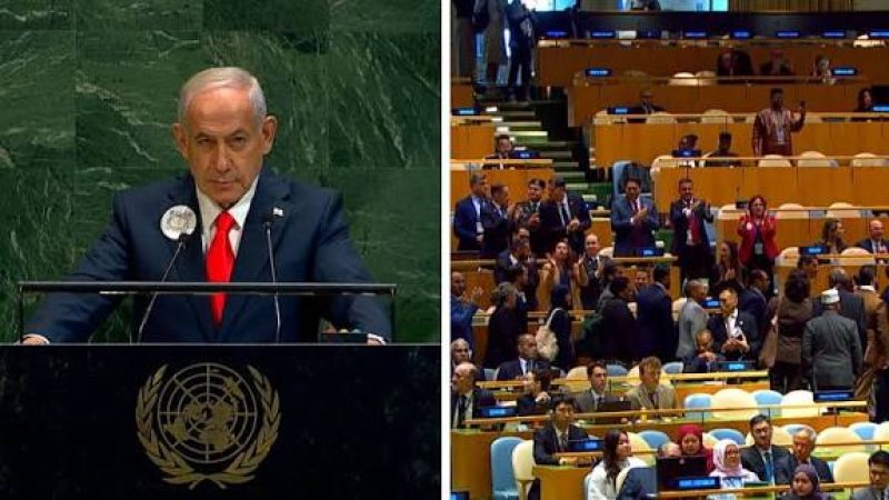 Dozens walk out as Netanyahu begins speech at UN